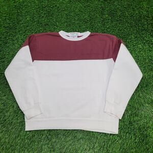 VTG Dodger Sweatshirt Womens M Maroon White Colorblock 80s 90s